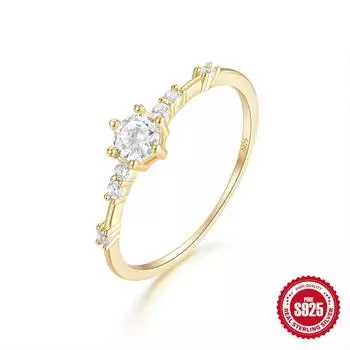 S925 Стерлинговое Серебро Роскошное Геометрическое Кольцо с Бриллиантами Роскошное Кольцо Женское Карат Дамское Обручальное Кольцо для Предложения Девушкам Подарок 6