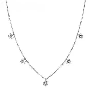 S925 стерлингового серебра 2,5-5CT VVS1 D цвет настоящий муассанит-цепочка для женщин свадебные ювелирные изделия Прямая доставка total 2.5ct белый