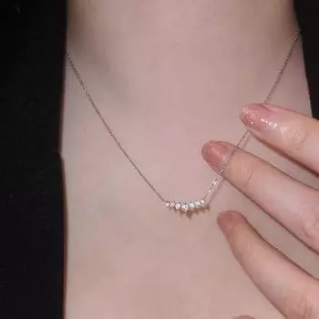 S925 Стерлингового Серебра 7 Звезд Gang Drill Ожерелье Простая Мода Корейский Стиль Тот же Стиль Серебряные Ювелирные Изделия 925