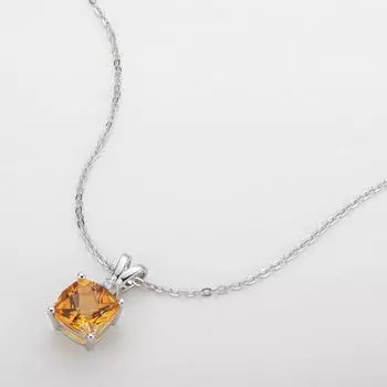 S925 стерлингового серебра 8*8 мм дамы цитрин кулон дамы натуральный аметист камень кулоны ожерелья для женщин женские ювелирные изделия
