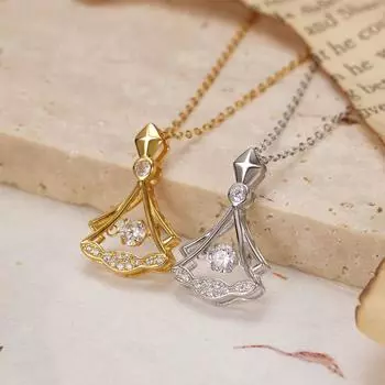 S925 стерлингового серебра элегантная юбка ожерелье женская мода легкая роскошная полностью циркониевая универсальная веерная треугольная ключичная цепочка