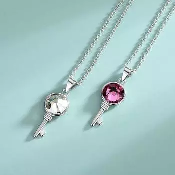 S925 Стерлингового Серебра Австрийский Кристалл Женское Ожерелье Мода Простой Подвеска Сто Башня Ключ Производители Оптовая Продажа 45cm