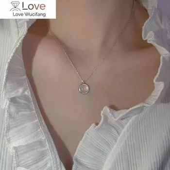 S925 стерлингового серебра белые круглые подвески ожерелья для женщин ключицы цепи ожерелье ювелирные аксессуары