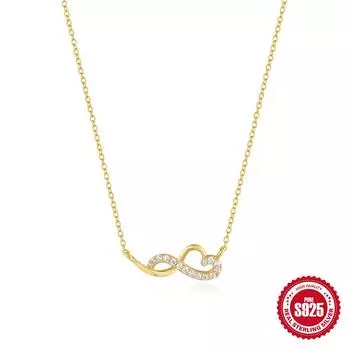 S925 стерлингового серебра бесконечная петля ожерелье для женщин пожилого возраста Sense Light роскошь Love Element мода ключичная цепочка 925 silver золотой