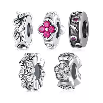 S925 стерлингового серебра бисерный разделитель бисер бриллиантовый цветок позиционирование бусины браслет Diy ювелирные изделия аксессуары