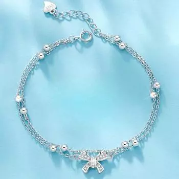S925 стерлингового серебра браслет-бантик женский легкий роскошный дизайн меньшинства расширенный смысл