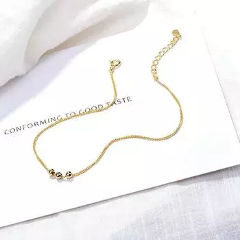 S925 стерлингового серебра бусины женский браслет на лодыжку Ins холодный ветер особый интерес дизайн высокая чувствительная цепь на лодыжку 925