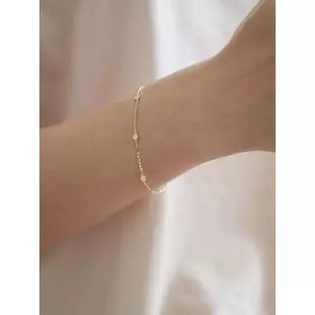 S925 стерлингового серебра циркон небольшой круглый браслет с бриллиантами Palte женский стиль в японском стиле универсальный легкий роскошный тонкий браслет меньшинства 925