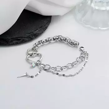 S925 стерлингового серебра Европейский и американский стиль Love браслет личность хип-хоп баунсер фригидный стиль ювелирные изделия для женщин