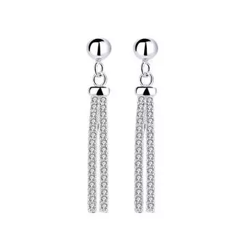S925 стерлингового серебра кисточки серьги длинные элегантные гвоздики серьги мода темперамент тренд дизайн Sense All-Match серьги ювелирные изделия 925