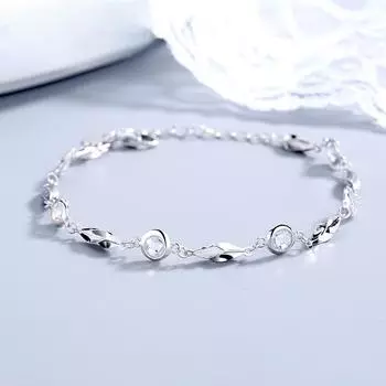 S925 Стерлингового Серебра Корейский Стиль Алмазный Светильник со Врезанными Бриллиантами Браслет Любви Модные Простые Женские Элегантные Серебряные Ювелирные Изделия 925