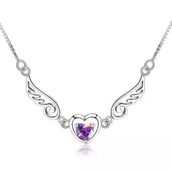 S925 Стерлингового Серебра Крылья Ангела Любителей Прекрасное Ожерелье Корейский Стиль Модная Простая Элегантная Женская Цепочка На Ключицу 925