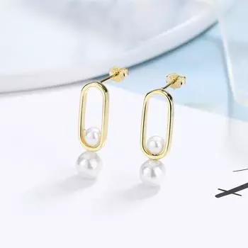 S925 стерлингового серебра квадратное кольцо модные серьги-гвоздики с жемчугом для женщин нишевый дизайн холодный стиль инкрустированные ракушки жемчуг серьги кольца 925