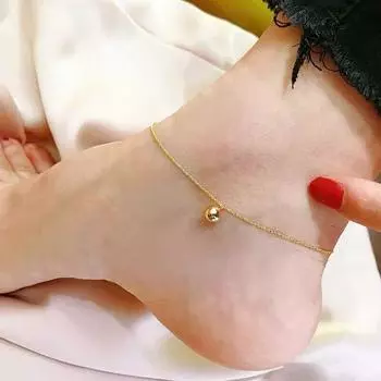 S925 стерлингового серебра Lucky Beads браслет на щиколотку женские изысканные универсальные регулируемые украшения для ног 925