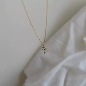 S925 стерлингового серебра мини Seiko глянцевый маленький ключ ожерелье простой изысканный Ins свежий ключица 925