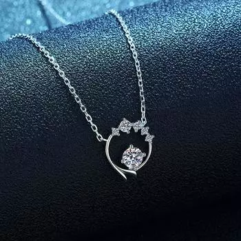S925 стерлингового серебра модное ожерелье русалки женское легкое роскошное русалочье ключичное колье тренд 50 точек четыре бриллианта кулон 925 Silver