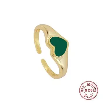 S925 стерлингового серебра модное простое любовное капельное женское кольцо премиум глазурованное кольцо Opening Adjustable