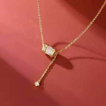 S925 стерлингового серебра натуральный халцедон Lucky маленькое ожерелье на талию женский браслет женский кулон ключичная цепочка