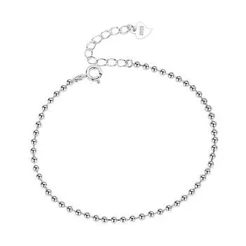 S925 стерлингового серебра небольшой круглый браслет из бисера для женщин простой высококачественный творческий темперамент ручные украшения Ins нишевые ювелирные изделия Adjustable size