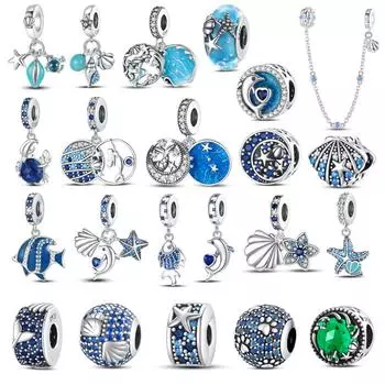S925 Стерлингового Серебра Ocean Series Русалки Раковины Подвески Бусины Подходит S925 Оригинальные Браслеты Изысканные Ювелирные Изделия DIY На День Рождения Подарок