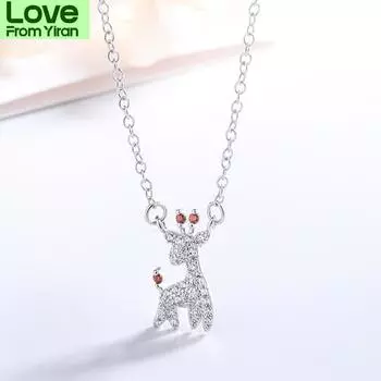 S925 стерлингового серебра ожерелье мода рождество прекрасный палевый циркон комплект циркон женские ювелирные изделия серебряный