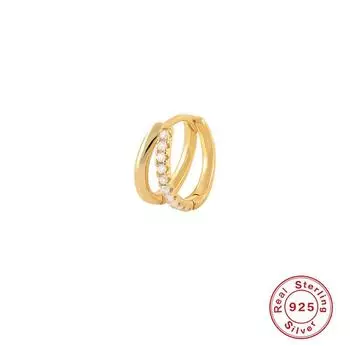 S925 стерлингового серебра персонализированные двухслойные серьги-кресты серьги-пряжки хипстерские легкие роскошные серьги с бриллиантами серьги 925 Silver