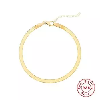 S925 стерлингового серебра плоский браслет змея панк преувеличенный модный трендовый браслет креативные женские украшения золотой