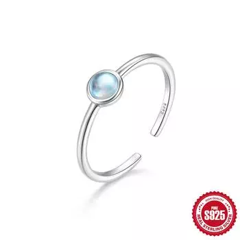 S925 стерлингового серебра простой цвет циркония кулон свежий и универсальный персонализированный модный Ins открытие регулируемое кольцо Opening Adjustable