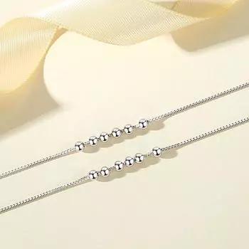 S925 Стерлингового Серебра Простой Ins Стиль Круглый Браслет Из Бисера Японские и Корейские Маленькие Свежие Аксессуары Универсальные Ювелирные Изделия Ручной Работы Adjustable size