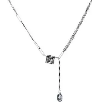 S925 стерлингового серебра ретро финансовые ресурсы Rolling Abacus Lucky Tassel ожерелье в национальном стиле Wild ключичная цепочка