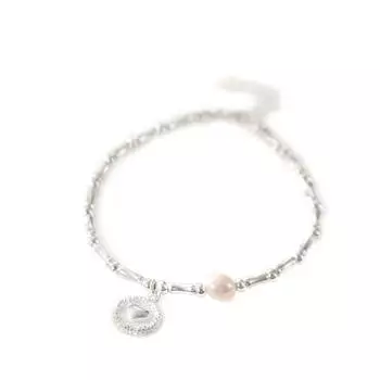 S925 стерлингового серебра с бамбуковым сердцем, брендовый браслет, женский французский маленький аромат, крутой и элегантный браслет с жемчугом Adjustable size