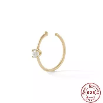 S925 стерлингового серебра с бриллиантами, инкрустированные пирсингом для человеческого тела, кольцо для носа, гвоздик для носа, украшение для ушей, хипстерская индивидуальность, клипса для ушной раковины