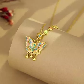 S925 стерлингового серебра Симфония бабочка ожерелье Женский стиль суда Премиум бабочка ключица цепочка мода 925 Silver