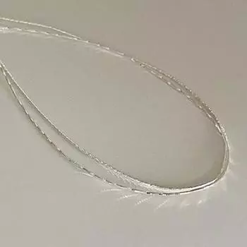 S925 стерлингового серебра сверкающий металлический воротник для женщин нишевая индивидуальность простое универсальное изящное модное короткое ожерелье серебряный