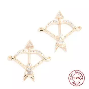 S925 стерлингового серебра темперамент персонализированные серьги лук и стрелы 18 карат дизайн Sense не-столкновения уличные серьги 925 silver золотой