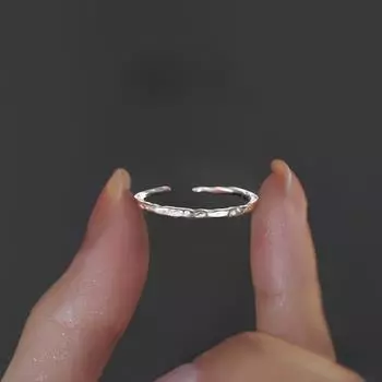 S925 стерлингового серебра текстурированное кольцо женское простое специальный легкий роскошный дизайн Sense простой браслет кольцо на указательный палец отверстие регулируемое серебряный