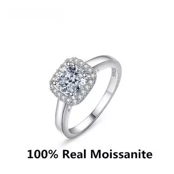 S925 Стерлингового Серебра толстый квадрат 6*6 мм кольцо с муассанитом женские свадебные кольца с бриллиантами модные сертифицированные GRA роскошные ювелирные изделия 5&1 Carat