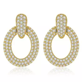 S925 Стерлингового Серебра VVS1 3EX D Цвет Натуральный Муассанит Полный Бриллианты Сверкающие Овальные Серьги-гвоздики Для Женщин Изящные Ювелирные Изделия Gold