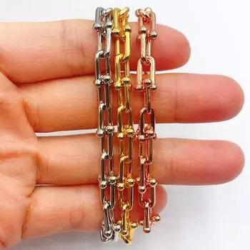 S925 Стерлингового Серебра Высокое Качество Тонкий U-образный Модный Браслет Женский Логотип Натуральные Ювелирные Изделия Подарок на День Святого Валентина 17cm