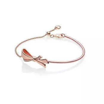 S925 стерлингового серебра великолепный браслет-бантик браслет с дизайном из бисера регулируемый браслет 20.5cm