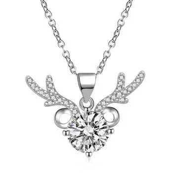 S925 стерлингового серебра Yilu You полное бриллиантовое ожерелье женский нишевый дизайн рога легкое роскошное украшение 925