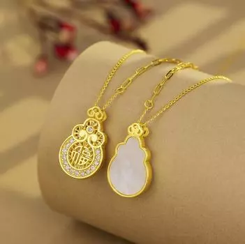 S925 стерлингового серебра Zhongxiang Yunfu ожерелье бренда белая ракушка кулон с иероглифом Fu ключичная цепочка ювелирные изделия мода 925 Silver