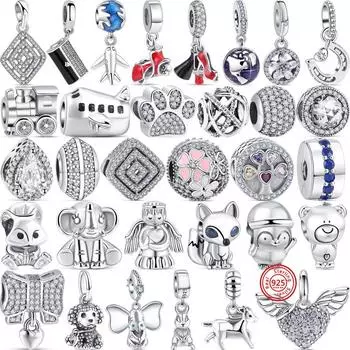 S925 стерлингового серебра звезды снежинки луна вокруг земли подвески бусины подходят оригинальные браслеты женщины DIY ювелирные изделия