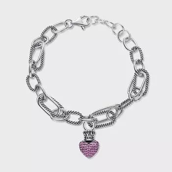 S925 стерлинговый серебряный браслет женский сращивающийся многоэлементный ins ретро корона тег любви модный ретро роскошный браслет