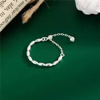 S925 сверкающее кольцо с бусинами, простое регулируемое кольцо с кисточками для женщин, свадебная вечеринка, ювелирные украшения, аксессуары серебряный