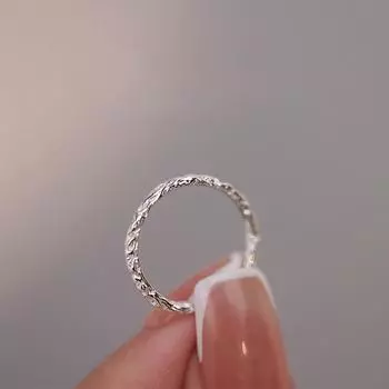 S925 Текстура Простой Браслет Кольцо Из Стерлингового Серебра Женский Указательный Палец Легкое Роскошное Незначительное Высокое Чувство Открытое Кольцо Opening is adjustable