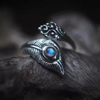 S925 Винтажное тайское серебряное лунное кольцо с пером для вечеринки в подарок ювелирное кольцо оптом Resizable