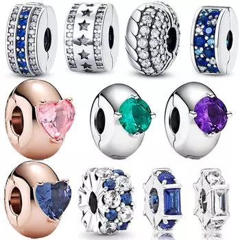 S925 Белая медь фиксированная пряжка фиксированный зажим браслет бусины новый юбилей ювелирные аксессуары