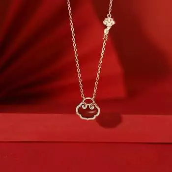 S925 Xiangyun Ruyi предохранительный замок стерлингового серебра ожерелье для женщин долголетие замок кулон