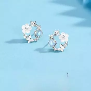 S92 May Light Stone Серьги-гвоздики женские серьги из стерлингового серебра маленькие изысканные легкие роскошные серьги в стиле меньшинств 925